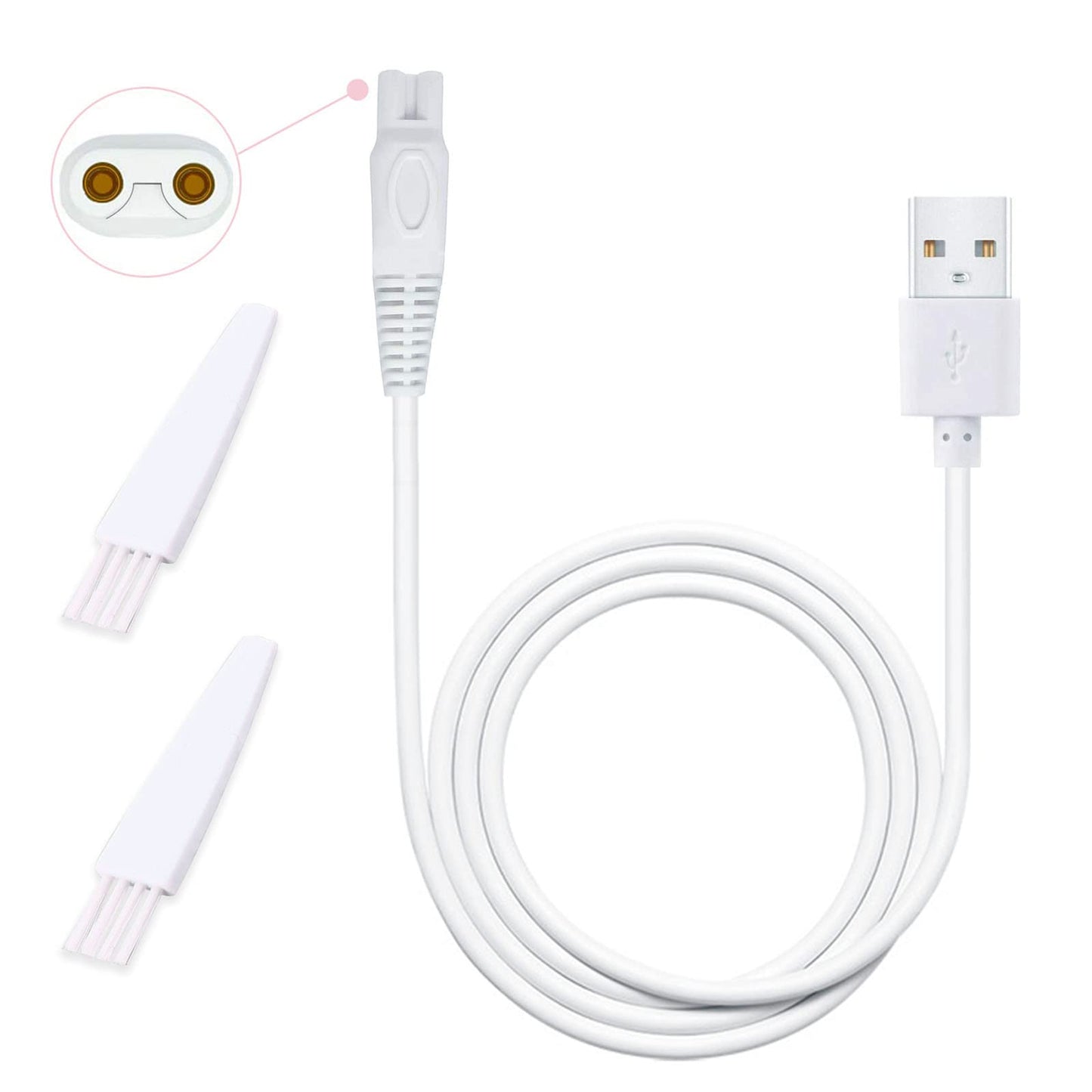 Women Shaver USB Charging Cable Compatible with Finishing Touch Flawless Body Rechargeable Ladies Shaver Women Electric Trimmer 5V Power Cord Ladies Beauty and Personal Care LinMei