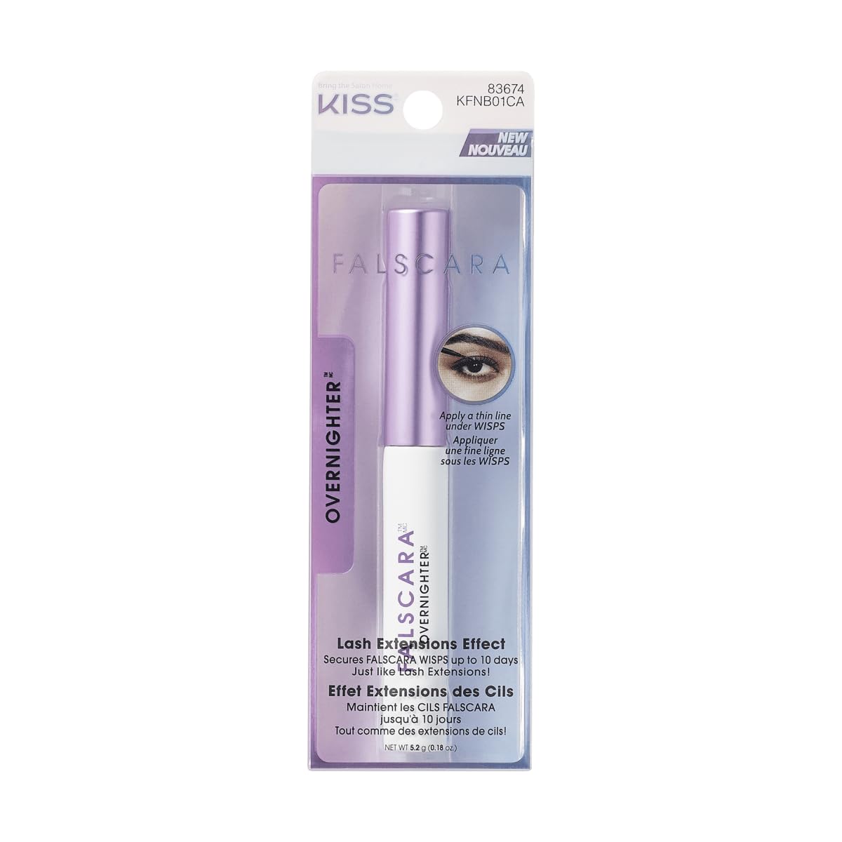 Kiss Falscara False Lash Clusters Overnighter Long Wear Sealer - Net Wt. 5.2 g (0.18 oz.)