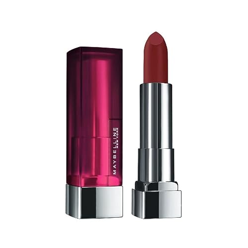 Maybelline Color Sensational Lipstick, Lip Makeup, Matte Finish, Hydrating Lipstick, Nude, Pink, Red, Plum Lip Color, Burgundy Blush, 1 Count Beauty & Personal Care MAYBELLINE