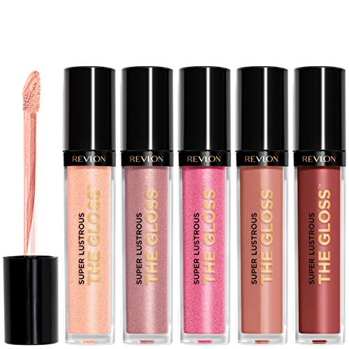 Revlon Super Lustrous The Gloss, 5 Piece Lipgloss Gift Set, Non-sticky High Shine Color in Cream & Pearl Finishes, Pack of 5, 0.75 Fl Oz Beauty & Personal Care REVLON