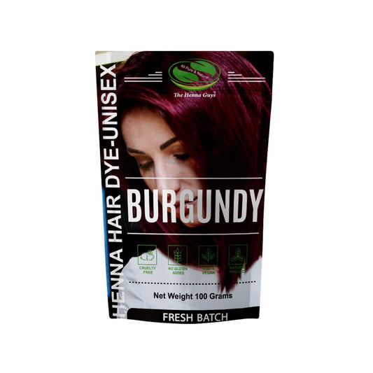 1 Pack Of Burgundy Henna Hair & Beard Color/Dye 100 Grams - Natural Hair Color, Plant-based Hair Dye - The Henna Guys Beauty & Personal Care The Henna Guys