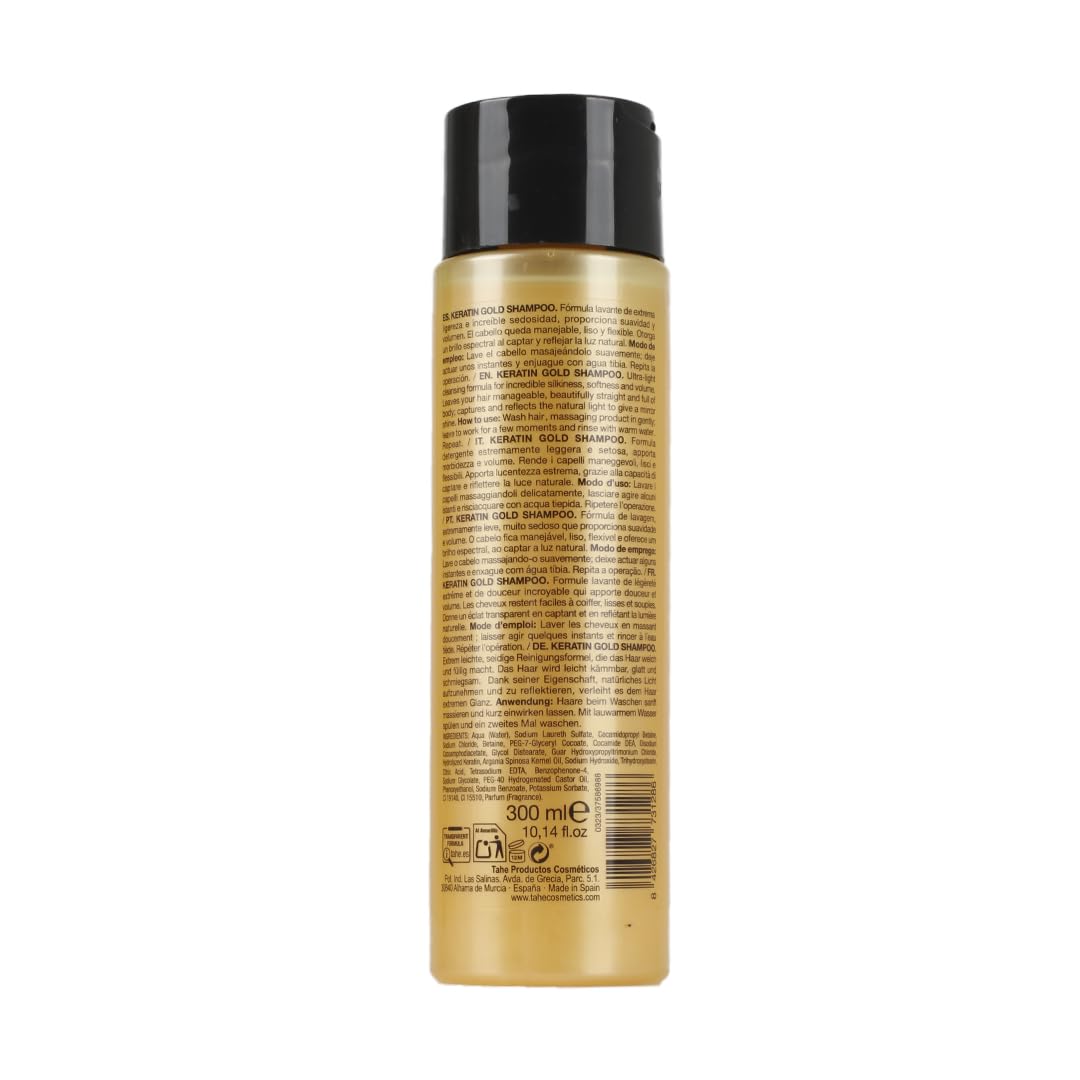 Tahe Keratin Gold Shampoo with Pure Keratin and Liquid Gold for Extra Softness and Volume, 300ml Beauty & Personal Care Tahe