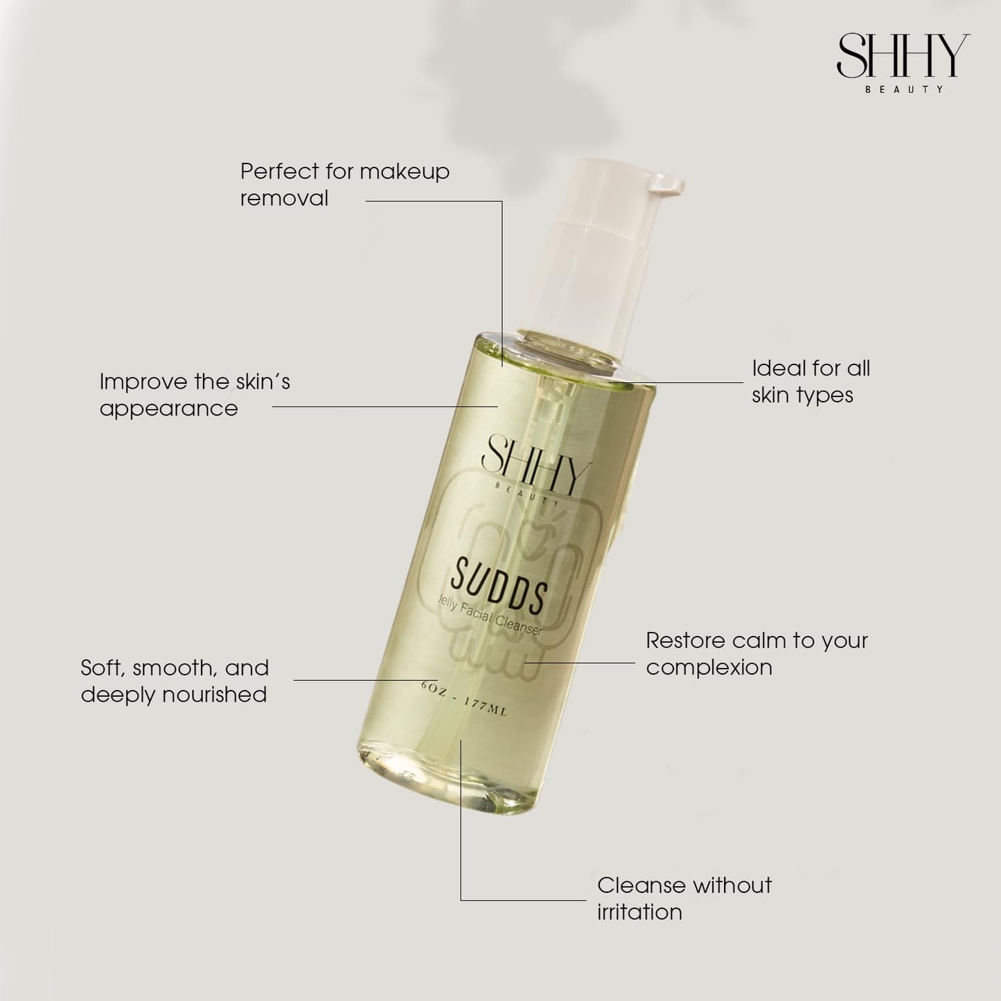 SHHY BEAUTY SUDDS Jelly Facial Cleanser, Healthy Glowing Hydrated Skin Beauty & Personal Care SHHY BEAUTY