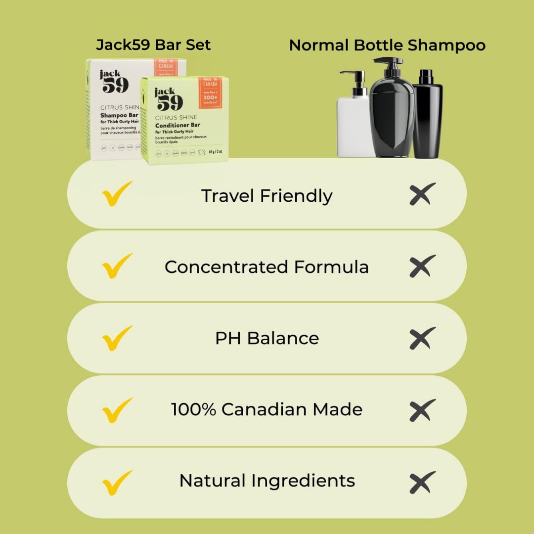 All Natural Shampoo and Conditioner Set for Thick Curly Hair, Bar Shampoo and Conditioner Set to Strengthen Hair, Boost Shine and Reduce Scalp Beauty & Personal Care Jack59