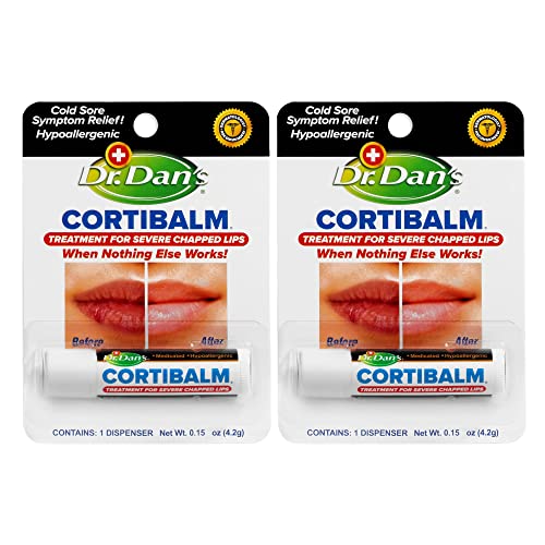 Dr. Dan’s Cortibalm - Healing Lip Balm for Severely Chapped Lips with Hydrocortisone, Moisturizing Balm Pack Treatment for Men & Women, Moisturizer Beauty and Personal Care Dr. Dan's