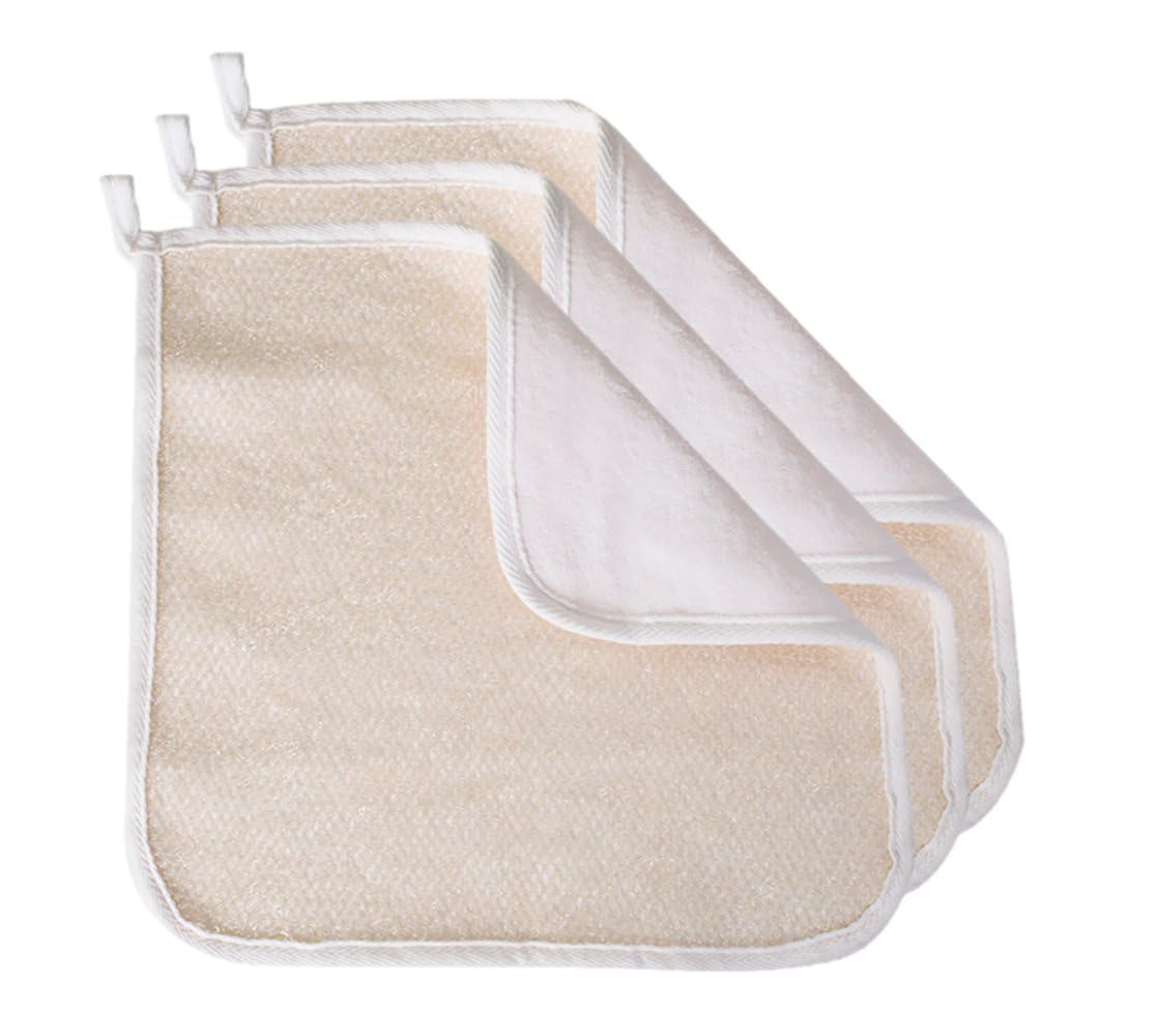 PARADISO Evriholder Soft-Weave Exfoliating Wash Cloths Dual-Textured for Face and Body, Pack of 3, White Beauty & Personal Care Evriholder