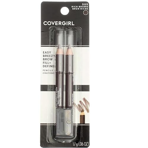 CoverGirl Easy Breezy Brow, Fill+Define Pencils [505] Rich Brown 2 ea ( Pack of 3) Beauty & Personal Care COVERGIRL