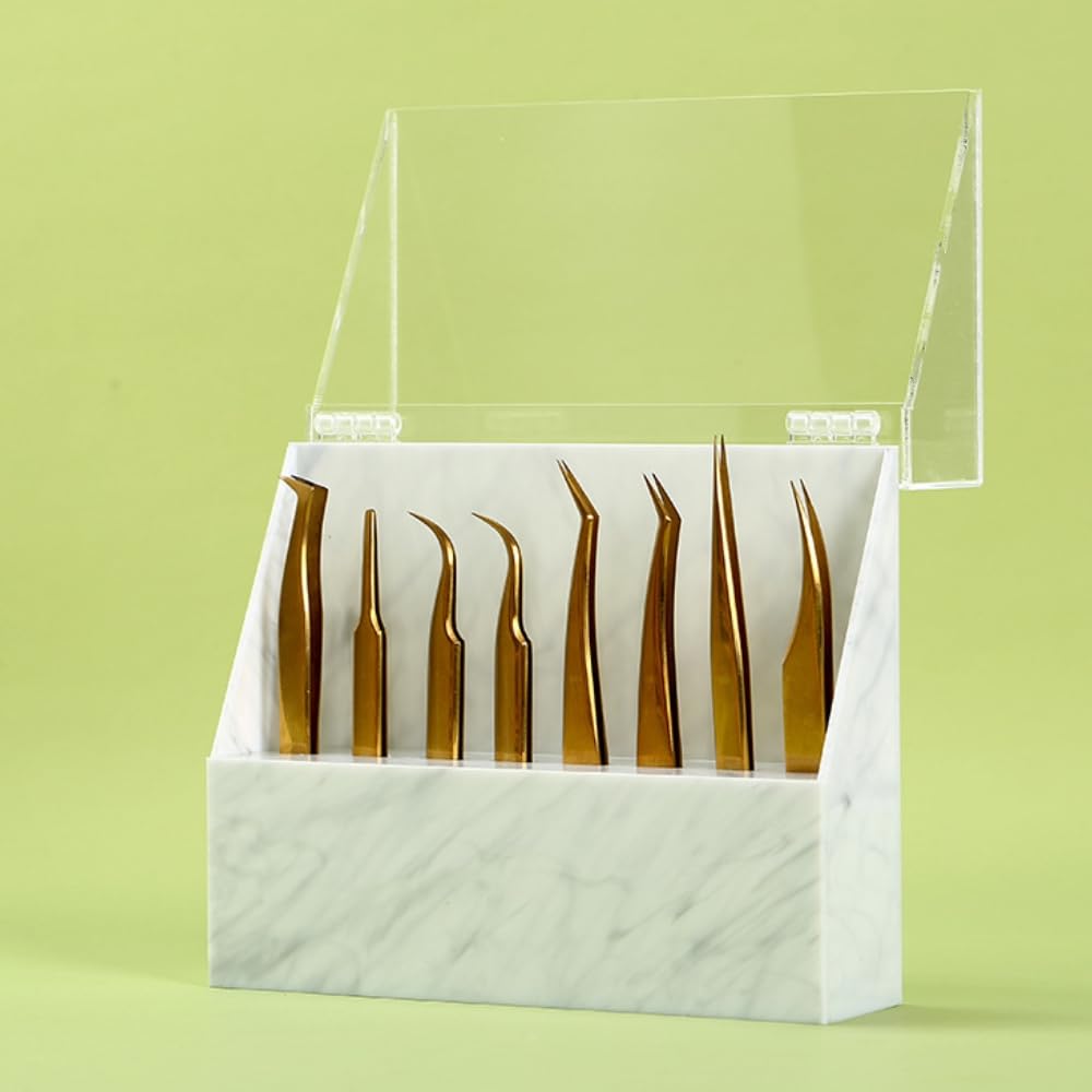 8 Holes Tweezers Holder, Acrylic Rack Storage Eyelash Extension Tools with Dust Cover Tweezer Display Stand Holder Eyelash Extension Supplies Acrylic Beauty & Personal Care LIXIMMAZN