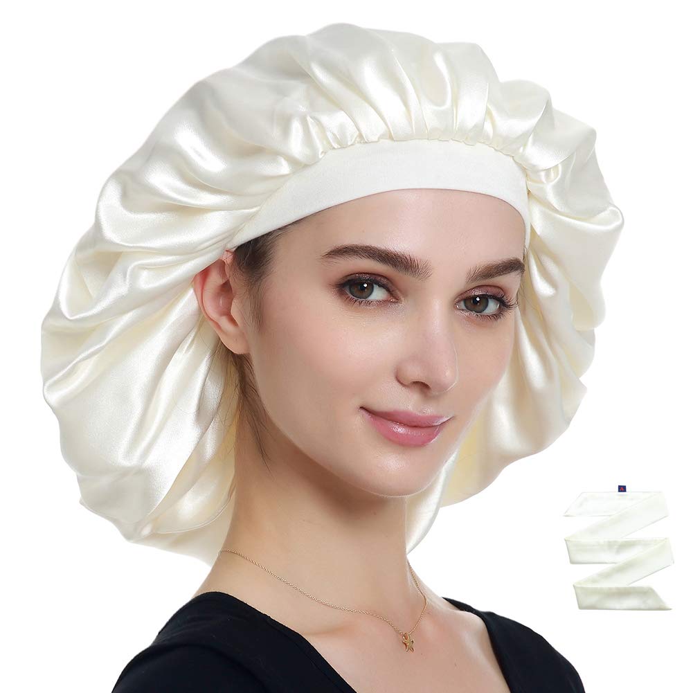 Jumbo Satin Bonnet for Natural Hair Braids Satin Stocking Cap Beauty and Personal Care Alnorm