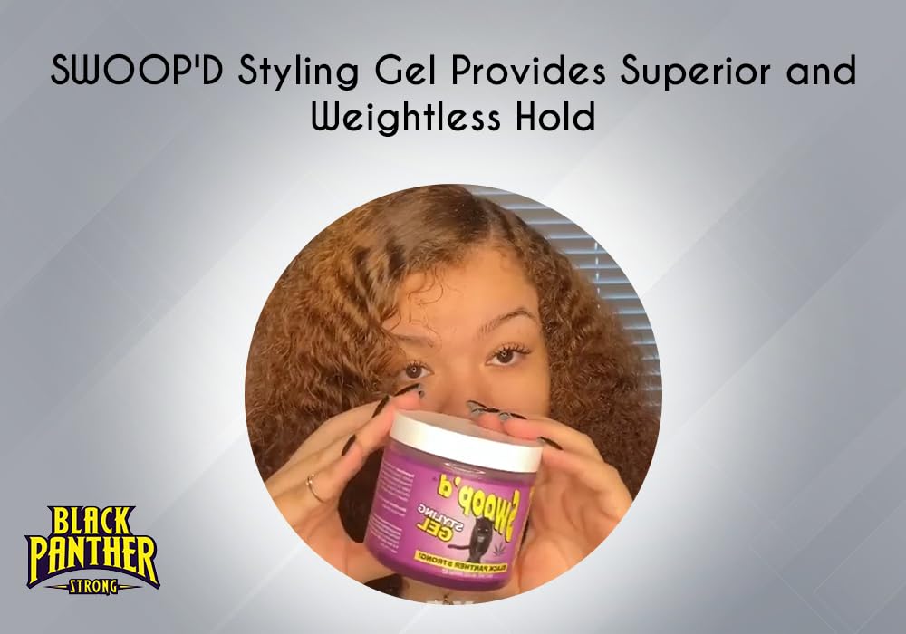 Black Panther Strong Swoop'd Styling Gel 16 Oz. with Hemp Oil For ALL HAIR TYPE Beauty & Personal Care BLACK PANTHER STRONG DIAMOND EDGES
