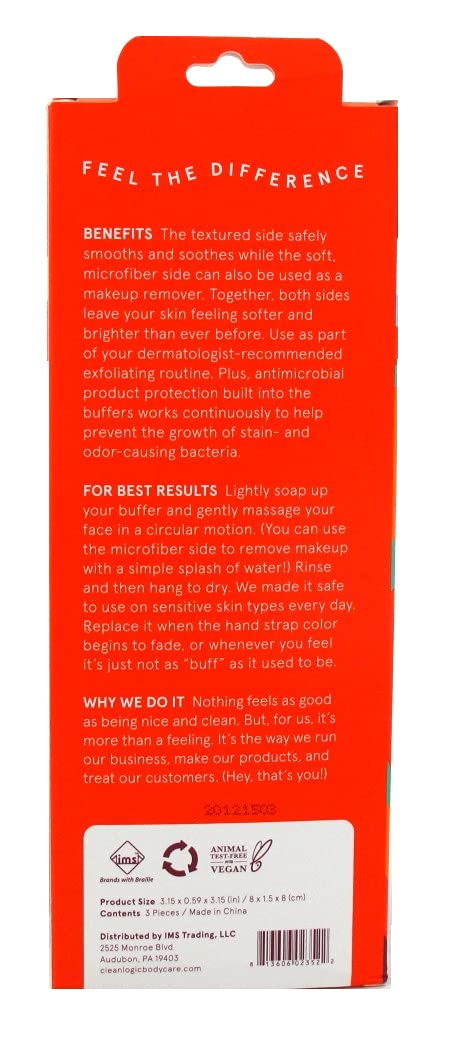 Clean Logic Dual-Texture Facial Buffers Sensitive Skin (Pack of 6) Beauty & Personal Care Cleanlogic
