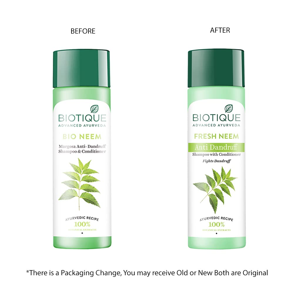 Biotique Margosa Anti-Dandruff Shampoo & Conditioner 190Ml/ 6.42 Fl.Oz I Leaves Hair Fresh, Lustrous And Full Of Natural Body Beauty & Personal Care Biotique