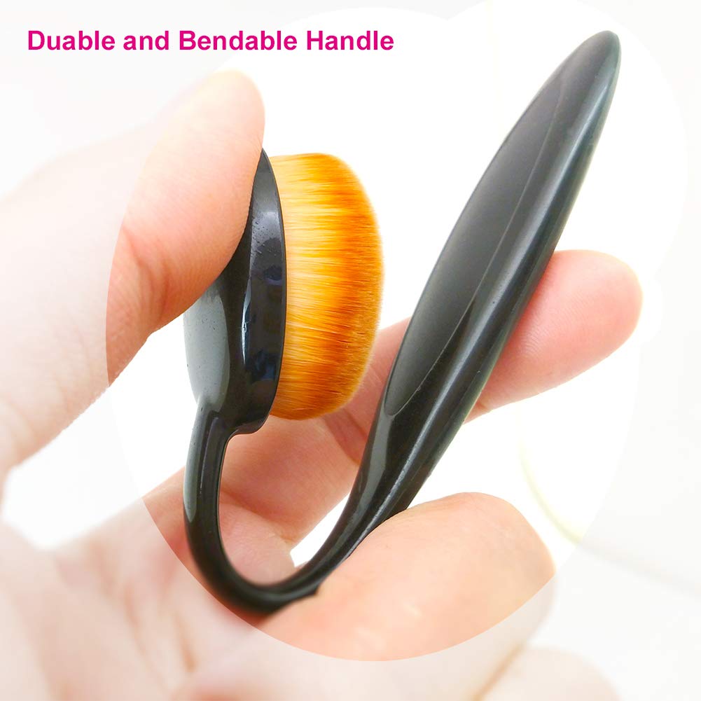 JOSALINAS Oval 1# Makeup Brush Upgraded Fast Flawless Application Toothbrush Foundation Concealer Blusher Liquid Cream Powder Cosmetic Blending Tool Beauty & Personal Care JOSALINAS