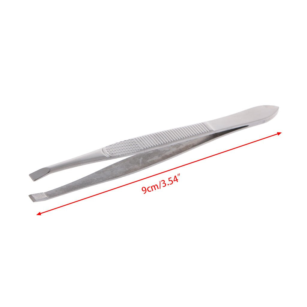 Atcdfuw Eyebrow Tweezers,Professional Stainless Steel Eyebrow Hair Removal Tweezer Flat Tip Tool New Beauty and Personal Care atcdfuw