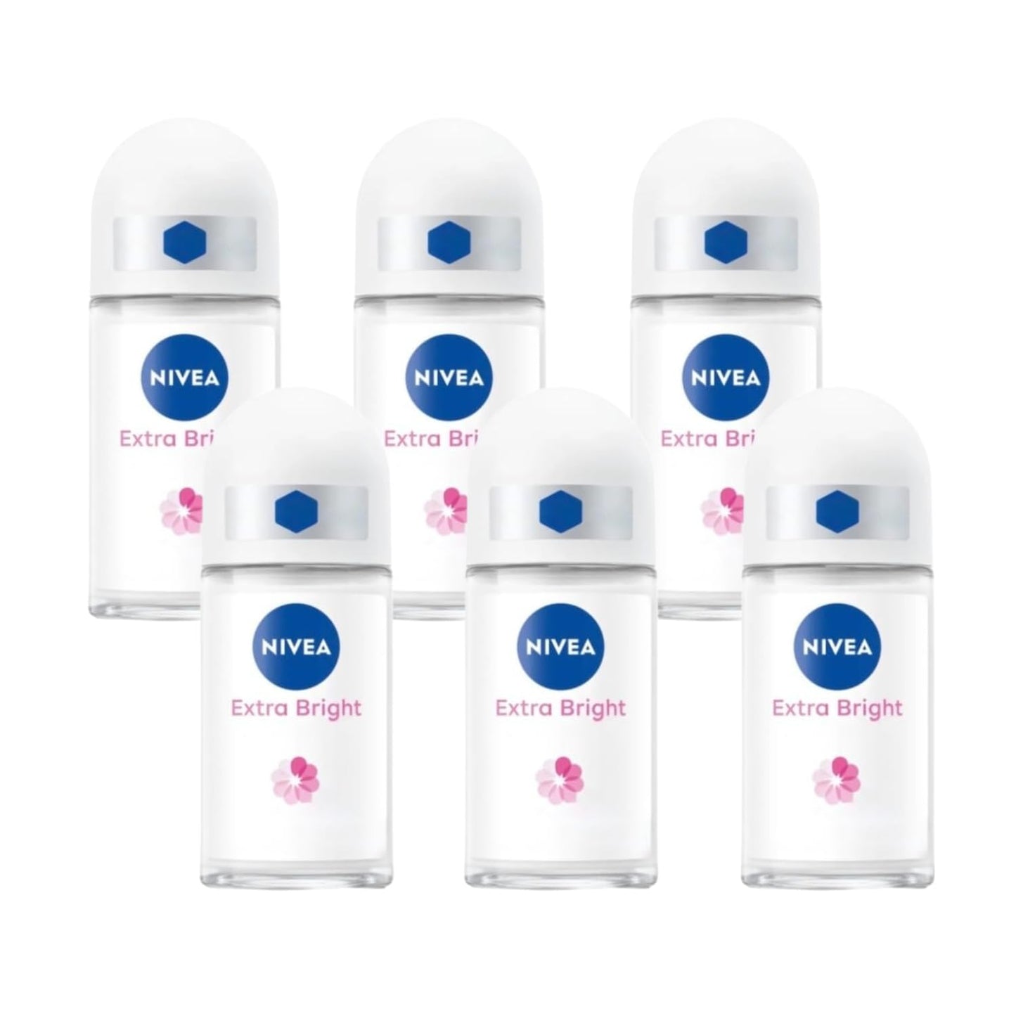 Nivea Extra Bright Flavor Roll On Deodorant, 1.69 OZ, 6 Pack Beauty and Personal Care NIVEA