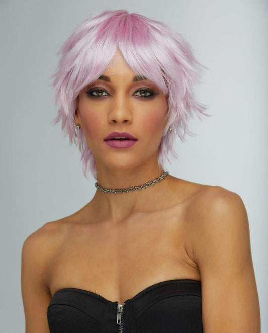 Jinx Blush Wig Color Lilac - Sepia Wigs Short Pixie Cut Vintage Style Shag Synthetic Straight Costume Fantasy Spunky Rocker Anime