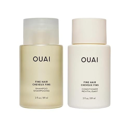 OUAI Fine Hair Shampoo & Conditioner Set, Travel Size - Volumizing Shampoo & Conditioner - With Strengthening Keratin, Biotin & Chia Seed Oil Beauty & Personal Care OUAI
