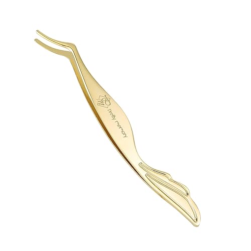 Pretty memory DIY Eyelash Applicator Tool, Curved Eyelash Tweezers for False Lashes, Lash Applicator for Easy Lashes Application and Removal, Gold Beauty & Personal Care Pretty memory