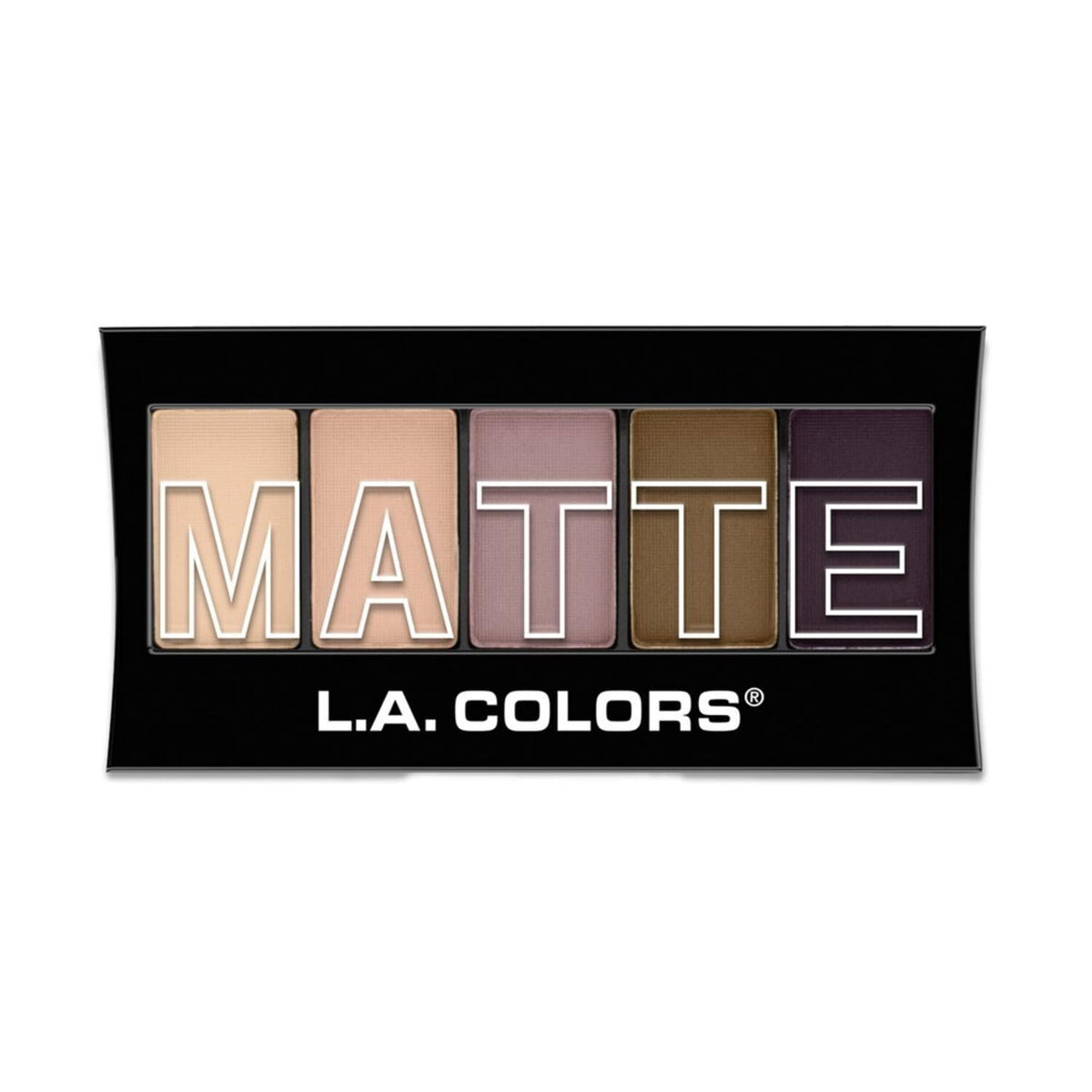 L.A. COLORS 5 Color Matte Eyeshadow Palette, Natural Linen CEM471