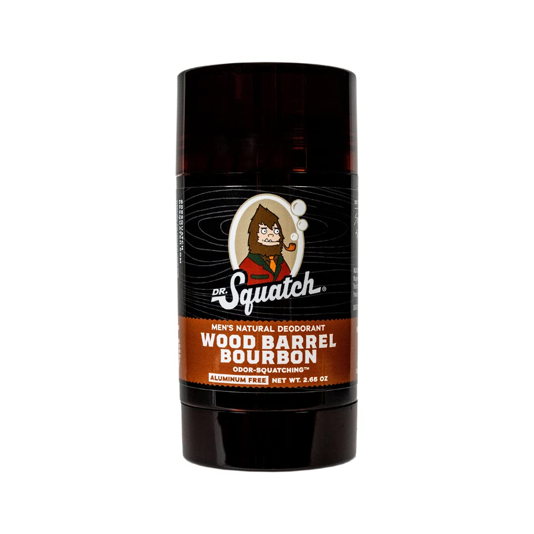 Dr. Squatch Natural Deodorant for Men - Odor-Squatching Men's Deodorant Aluminum Free - Wood Barrel Bourbon 2.65 oz (1 Pack) Beauty and Personal Care Dr. Squatch