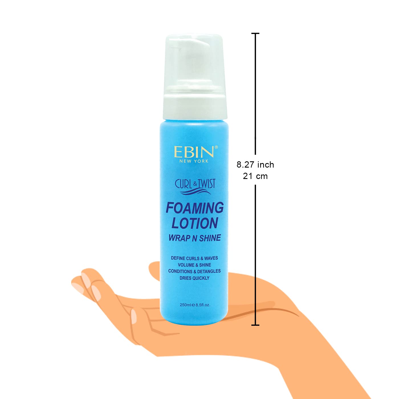 Curl & Twist Foaming Lotion Original - 8.5 oz/ 250ml | Enhancing Natural High Shine Curls, Taming Flyaways, Adding Volume - All Day Definition Beauty & Personal Care EBIN NEW YORK