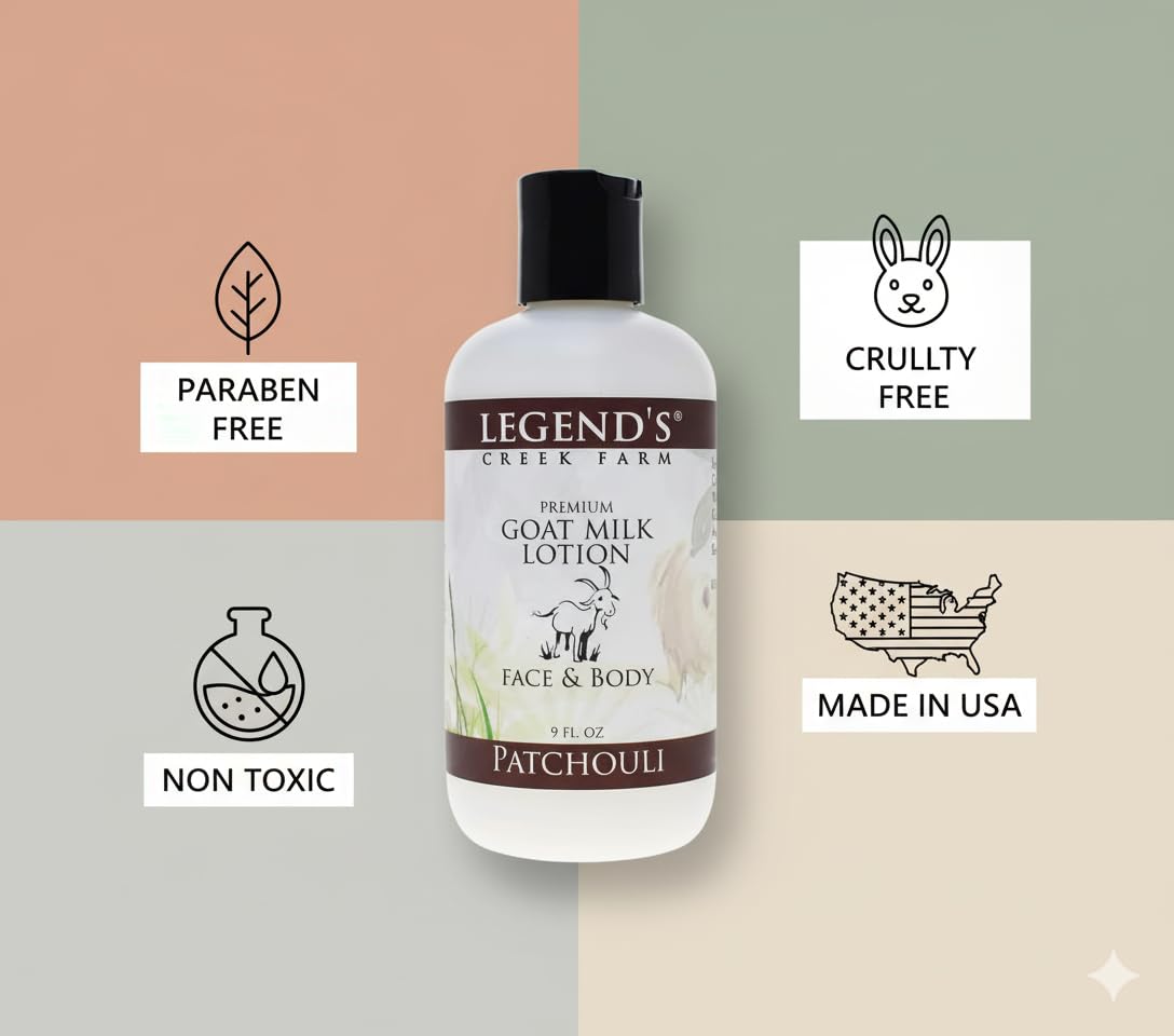 Legend's Creek Farm Goat Milk Lotion - Deeply Moisturizing Goat Milk Body Lotion for Body, Hand & Face - 9 oz Body Moisturizer with Shea Butter Beauty & Personal Care Legend's Creek
