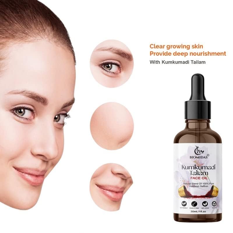 THRU Kumkumadi Tailam, With Pure Kashmiri Saffron For Skin Lightening, Healthy & Glowing Skin 30ML Beauty & Personal Care THRU