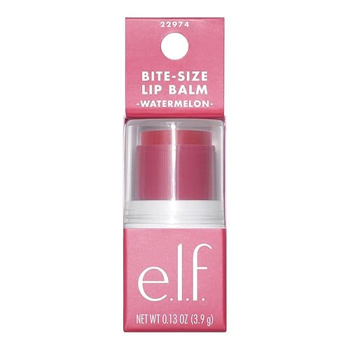 e.l.f. Bite-Size Lip Balm, Moisturizing Formula for Smoother & Softer Lips, Mini Tinted Chapstick, Watermelon, 0.13 Oz Beauty & Personal Care e.l.f.