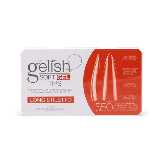 Gelish Soft Gel™ Tips Press on Nails Extension - Long Stiletto, 550 Count
