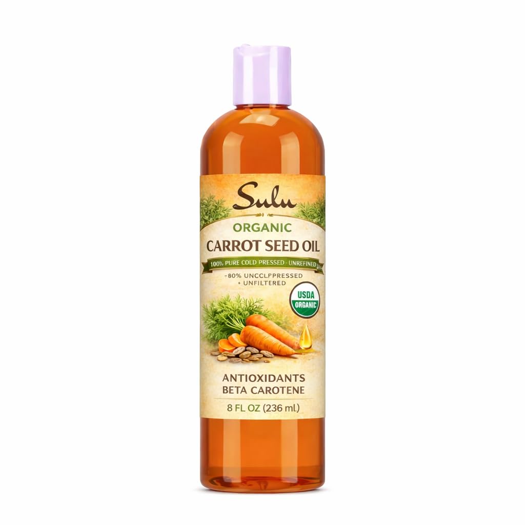 Pure Organic Unrefined Cold Pressed Carrot Seed Oil (8 oz) Beauty & Personal Care SULU ORGANICS