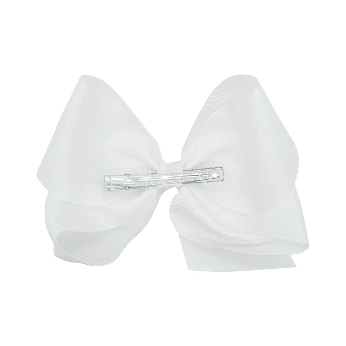 10 PCS Large 8" White Hair Bow Clips Grosgrain Ribbon Solid Color Hair Bow With Alligator Clips Hair Accessories for Teen Toddler Little Girls Beauty & Personal Care Jeffan
