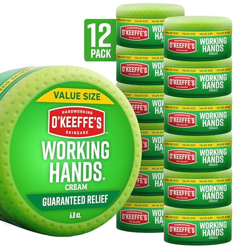 O'Keeffe's Working Hands Hand Cream for Extreme Dryness - 6.8 oz Value Size Jar (12 Pack) - Repairing Skincare for Cracked, Dry Hands Beauty & Personal Care O'Keeffe's