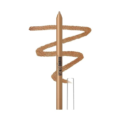 MAYBELLINE New York Tattoo Studio Long-Lasting Sharpenable Eyeliner Makeup Pencil, Glide on Smooth Gel Pigment, 36 Hour Wear, Waterproof Bronze Glitz Beauty & Personal Care MAYBELLINE