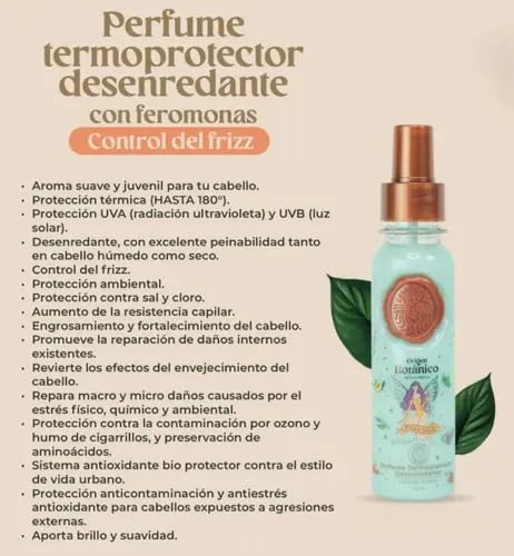 Origen Botánico Perfume Termoprotector para Cabello, Sin Alcohol, Antifrizz, Desenredante, Protección solar, Con Feromonas, Aroma Ritual de Tentación Beauty & Personal Care Origen Botánico