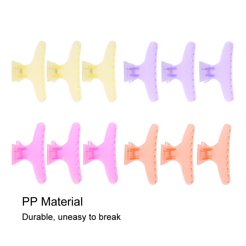 Sonew 12Pcs / Set Colorful Hair Clips Lovely Butterfly Holding Hair Hold Clip Hair Section Claw Clamps Hairdressing Tool(Clear) Beauty & Personal Care Sonew