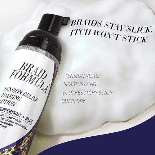 EBIN NEW YORK Braid Formula Tension Relief Foaming Lotion Peppermint & Aloe 3.38 fl. oz. 100ml Nourishing and Hydration, Style your Braids with Ease Beauty & Personal Care EBIN NEW YORK