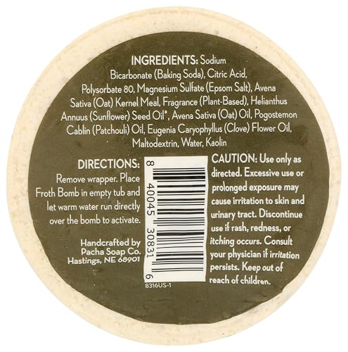 PACHA SOAP Dirty Hippie Froth Bomb, 5 OZ Beauty & Personal Care Pacha Soap Co