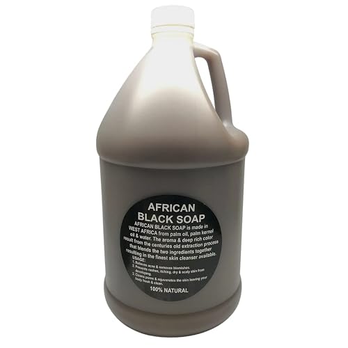 Liquid African Black Soap 1 Gallon - 100% Pure Natural Organic From Ghana | Body Wash, Face Cleanser, Hair Shampoo & Hand Soap Bulk Beauty & Personal Care Kyabo