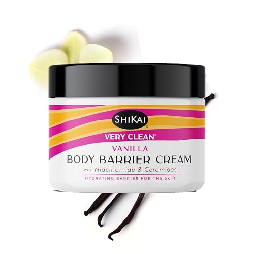 ShiKai Very Clean Moisturizing Body Barrier Cream (Vanilla, 4.5 oz) | Hydrating Barrier for the Skin | With Niacinamide, Ceramides, Shea Butter Beauty & Personal Care ShiKai
