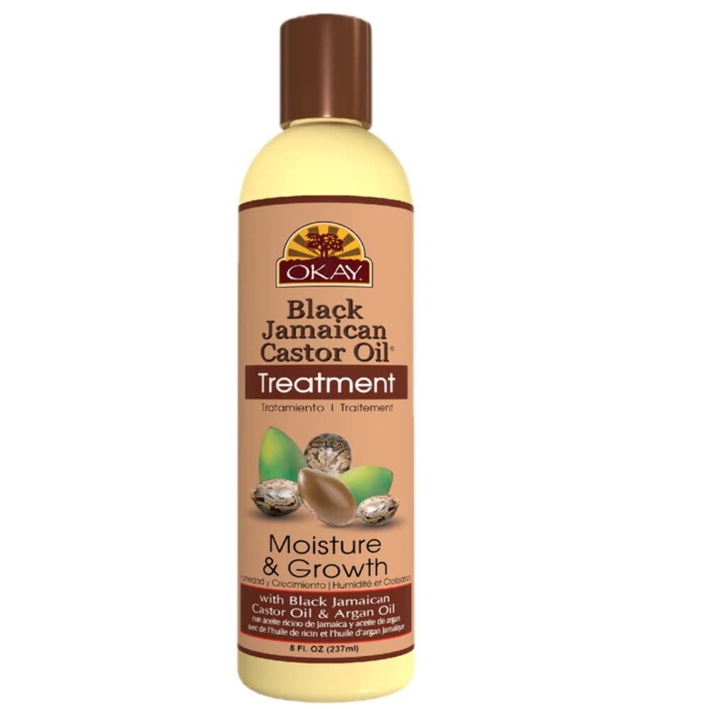 OKAY | Black Jamaican Castor Oil | Treatment for All Hair Types/Textures | Repair, Moisturize, Grow Healthy Hair | With Argan Oil & Shea Butter | Free Beauty & Personal Care OKAY