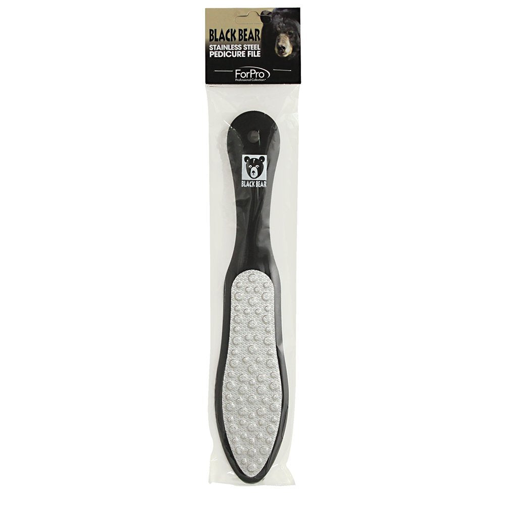 ForPro Black Bear Stainless Steel Pedicure File, Callus Remover Foot File, Double-Sided Professional Quality Tool for Heels and Feet, 10.5’’ L Beauty & Personal Care ForPro Professional Collection