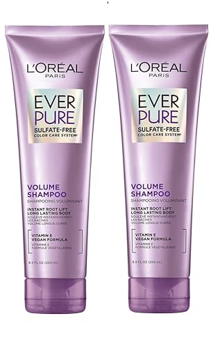 L'Oreal Paris EverPure Volume Sulfate Free Shampoo for Color-Treated Hair, Volume + Shine for Fine, Flat Hair, with Lotus Flower, 2 Count (8.5 Fl; Oz Beauty & Personal Care L'Oreal Paris