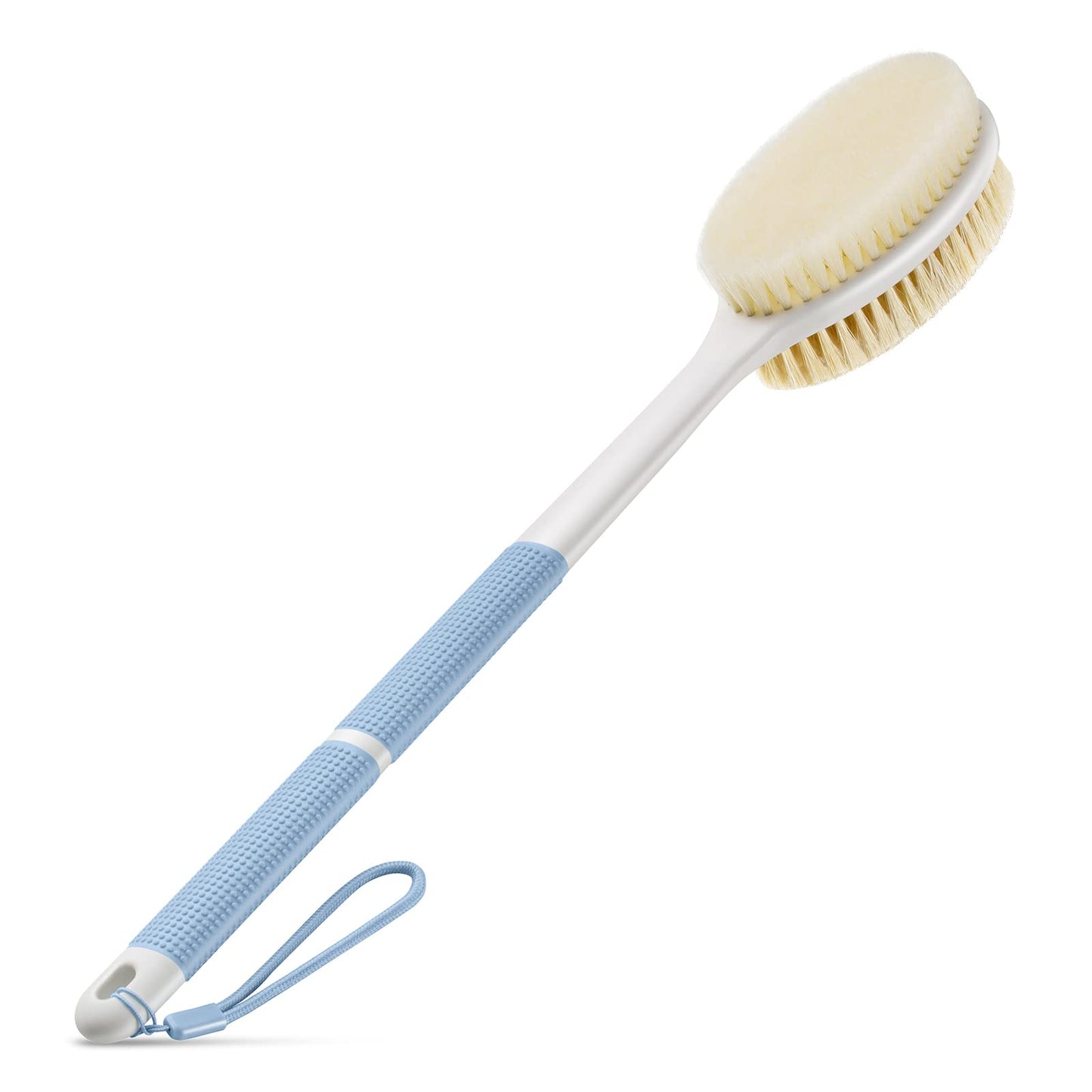 Backski Back Scrubber Anti Slip for Shower, Shower Brush Long Handle with Stiff and Soft Bristles, Body Exfoliator for Bath or Dry Brush(Blue) Beauty & Personal Care Backski