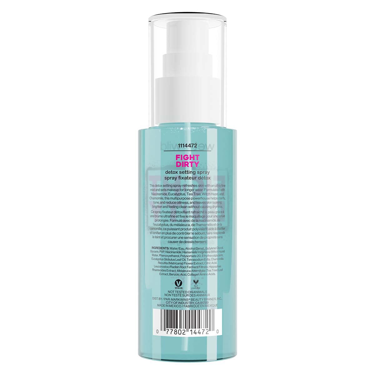 wet n wild Fight Dirty Detox Setting Spray Tea Tree Extract, Chamomile, Collagen, Combats Acne, Blemishes, Antioxidants Beauty & Personal Care wet n wild