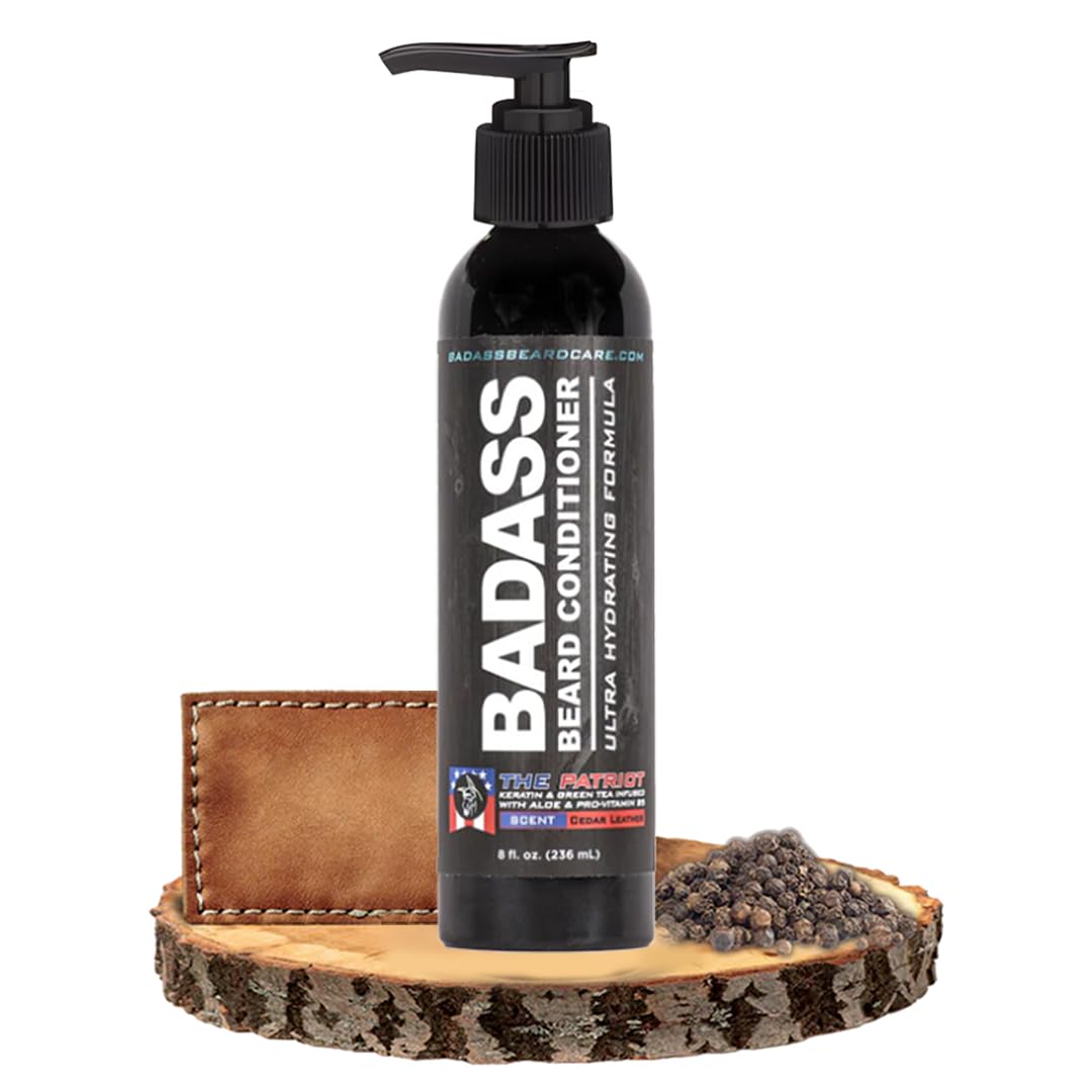 Badass Beard Care Beard Conditioner For Men - THE PATRIOT, 8oz - Made of Natural Ingredients for A Healthy, Soft, & Itch Free Beard and Mustache Beauty and Personal Care Badass Beard Care