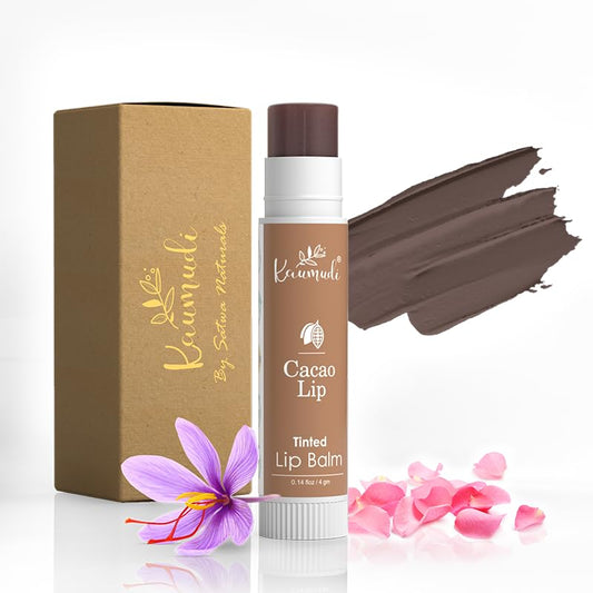 Kaumudi Handmade & Natural Lip Balm for Women & Men with Rose Damascena & Saffron Essential Oil (Cacao Lip) Beauty and Personal Care Kaumudi