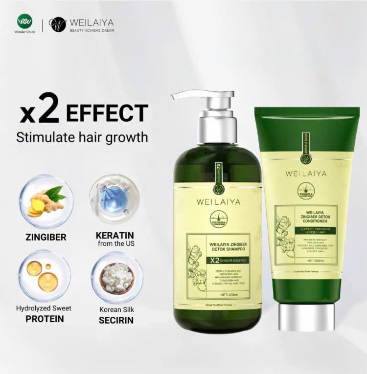 WEILAIYA LUXURY ZINGIBER DETOX SHAMPOO/CONDITIONER Beauty & Personal Care Weilaiya