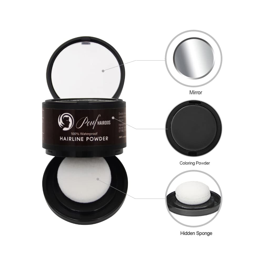 Waterproof Hairline Powder, Quick Hair Roots Touch-up Powder for Men and Women, Hair Roots Cover-up, Hair Shadow for thinning hair, bald spots Beauty & Personal Care Pouf Hairdos