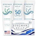 BERGMAN KELLY Rectangular Hotel Soap Bars, Shampoo & Conditioner 3-Piece Set (1 oz each, 150 pc, White Tea), Delight Guests with Revitalizing Beauty & Personal Care BERGMAN KELLY