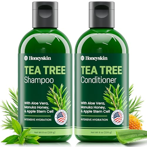 Tea Tree & Honey Shampoo & Conditioner Set - Dandruff Treatment With Organic Tea Tree Oil - Itchy Scalp Treatment for Women & Men - Sulfate Beauty & Personal Care Honeyskin